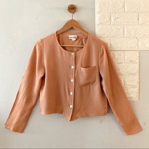 90s cropped button front top, 6